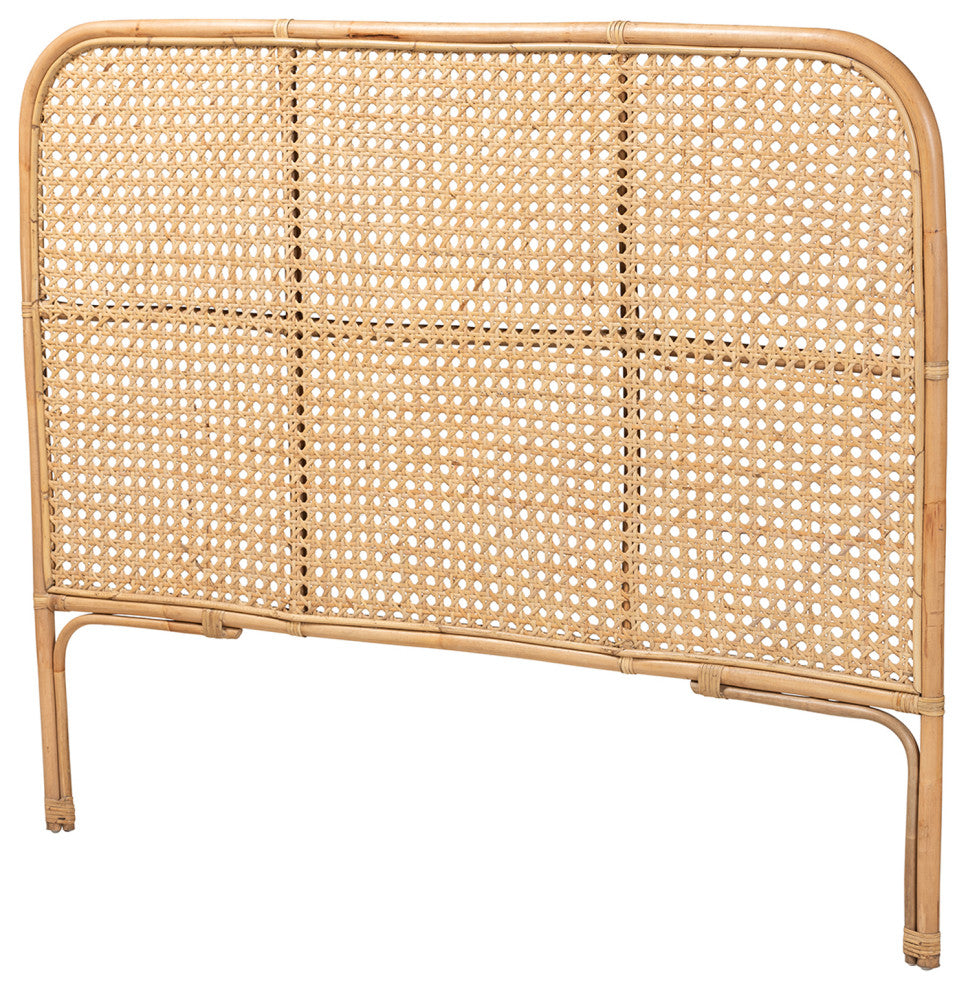 Linette Modern Bohemian Natural Rattan Queen Size Standalone Headboard