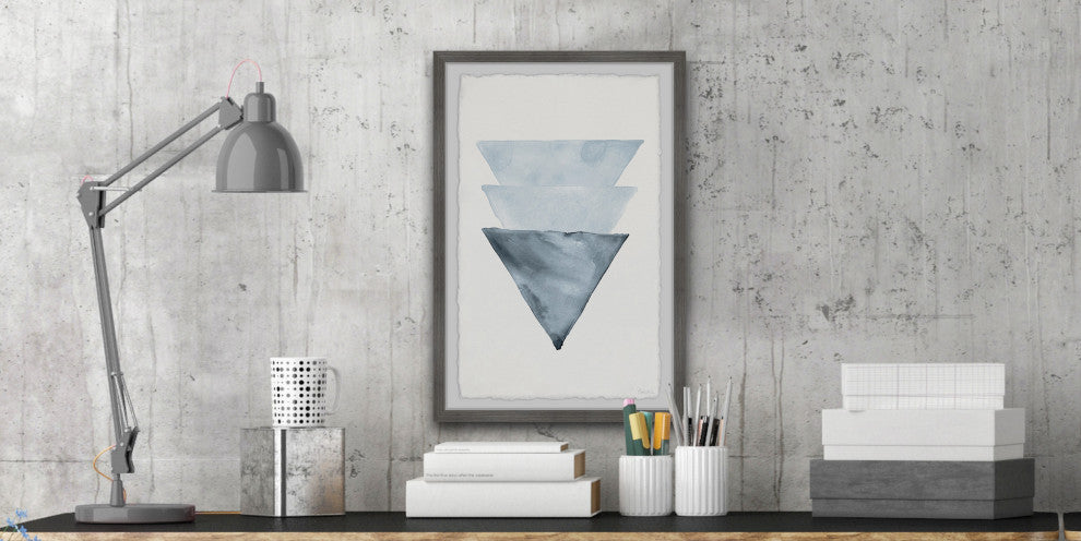 "Triangles Overlap" Framed Painting Print, 24"x36"