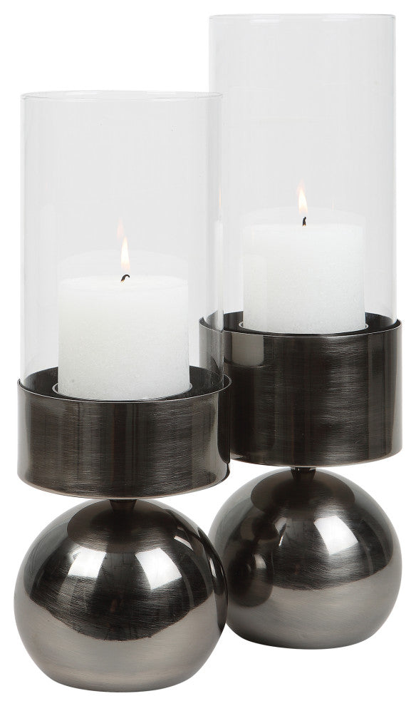 Uttermost 18050 Tilston Gunmetal Candleholders Set of 2