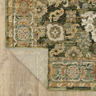 Adeline Bordered Traditional Green/ Gold Area Rug 3'3" x 5'2"