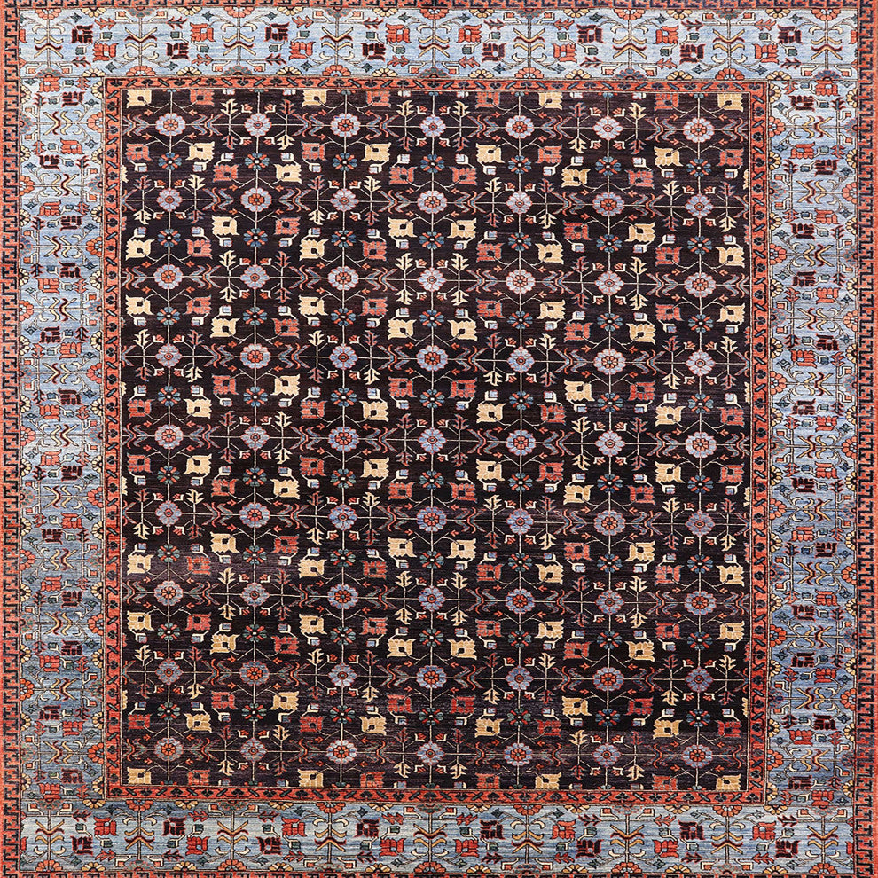 Ahgly Company Indoor Square Mid-Century Modern Area Rugs, 7' Square
