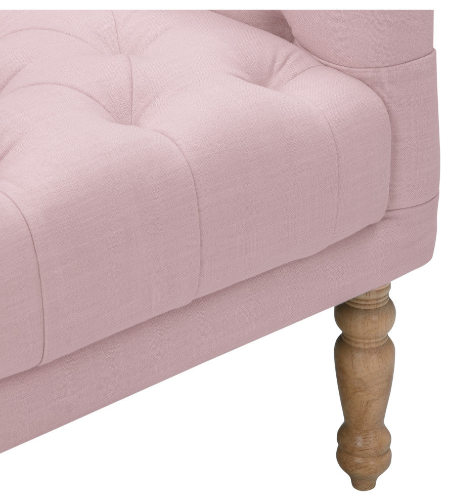 Rustic Manor Aadya Accent Chair Upholstered, Linen, Pink