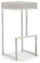 TOV Furniture Ferrara Light Grey Stainless Steel Barstool (Set of 2)