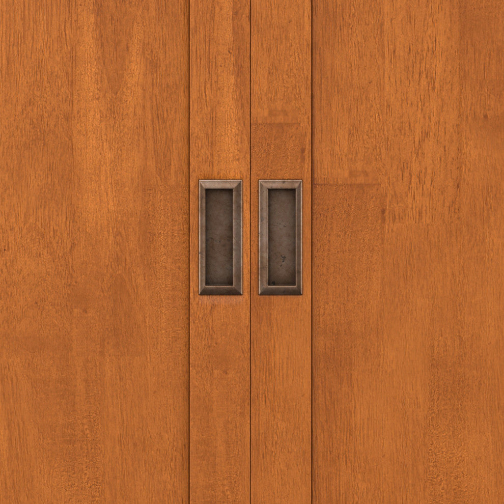 Draper Solid Hardwood Mid Century Bar Cabinet, Teak Brown