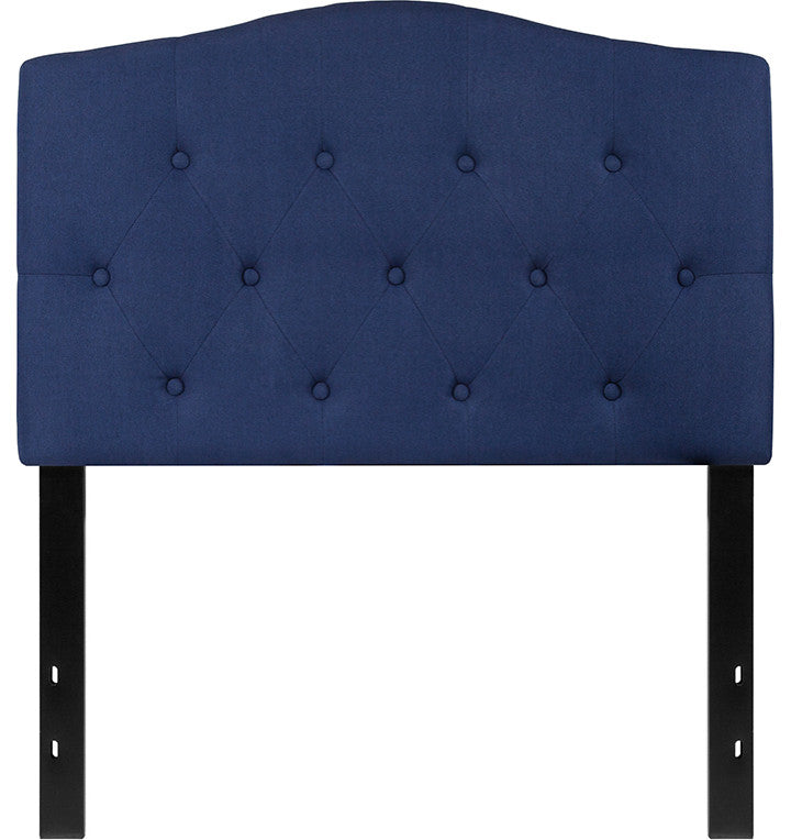 Cambridge Tufted Upholstered Twin Size Headboard in Navy Fabric