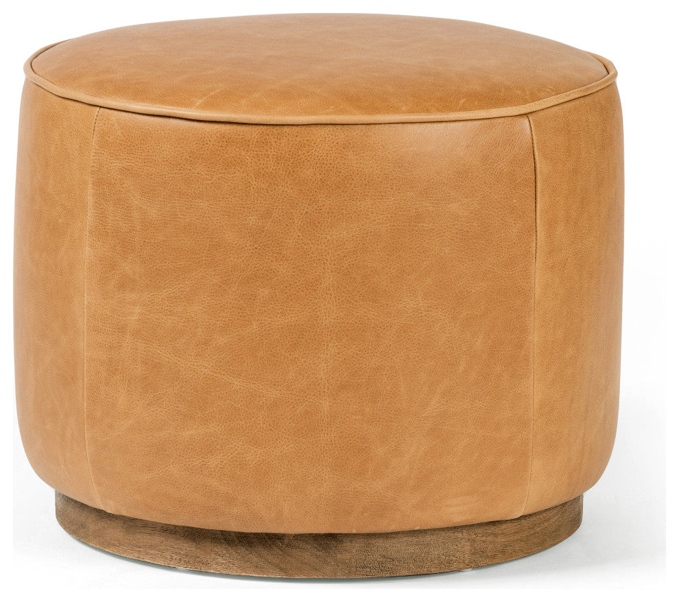 Sinclair Round Ottoman- Butterscotch