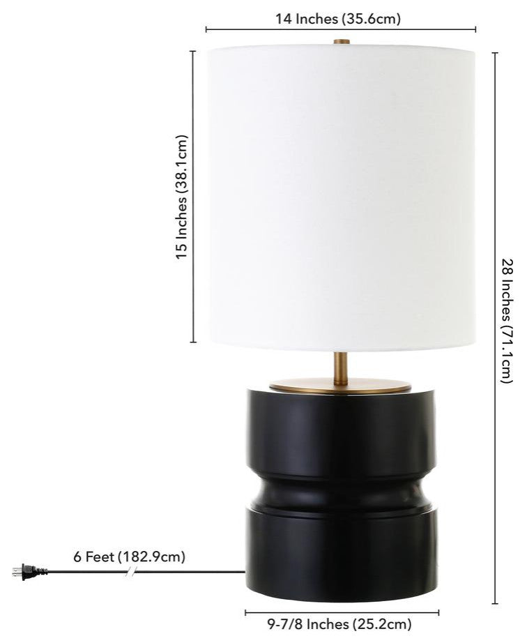 Henn&Hart 27" Black/Gold Table Lamp