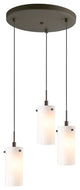 Tube 3-Light Cluster Pendant, Bronze, Faux Opal Cylinder
