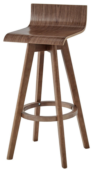 Tori, Mid-Century Modern Swivel Stool, Set of 2, Walnut, 29"