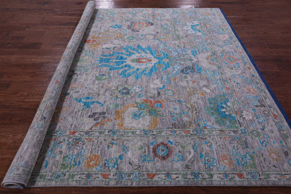 8' Square Turkish Oushak Hand-Knotted Rug - Q15724