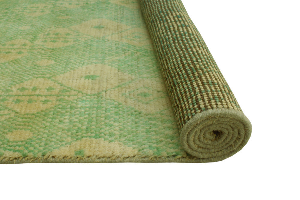 Balochi Barre Light Green/Ivory Rug, 4'9x6'5