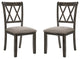 Set of 2 Upholstered Side Chair, Weathered Gray Finish