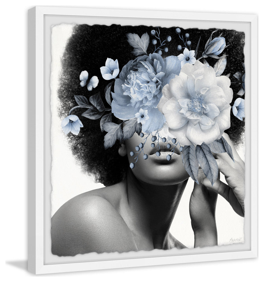 "Flower Mask" Framed Painting Print, 12x12