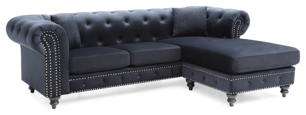 Nola Sofa Chaise, Black