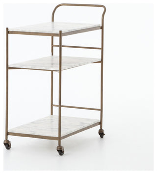 Felix Rectangular Bar Cart-Antique Brass