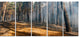 Fire in Forest with Flame and Smoke, Modern Forest Canvas Art, 60"x28", 5 Panels