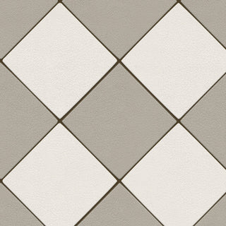 Joli Sol Checkers Ivory and Gray Vinyl Mat, 36x60 Rectangle