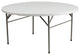 60" Round Bi-Fold Granite White Plastic Folding Table
