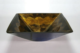 Tempered Glass 1/2" Thick, 16.5" Diameter, 5.9" With Chrome Pop-Up Drain