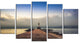 Lighthouse on Coast and Cloudy Sky, Large Modern Canvas Print, 60"x32", 5 Panels