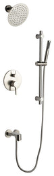 Lexora Luviah 8" Round Rain Shower set, Brushed Nickel