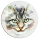 Cute Kitten Watercolor Hand-Drawn, Animal Round Wall Art, 23"