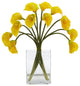 Nearly Natural Calla Lily Artificial Arrangement in Vase Yellow