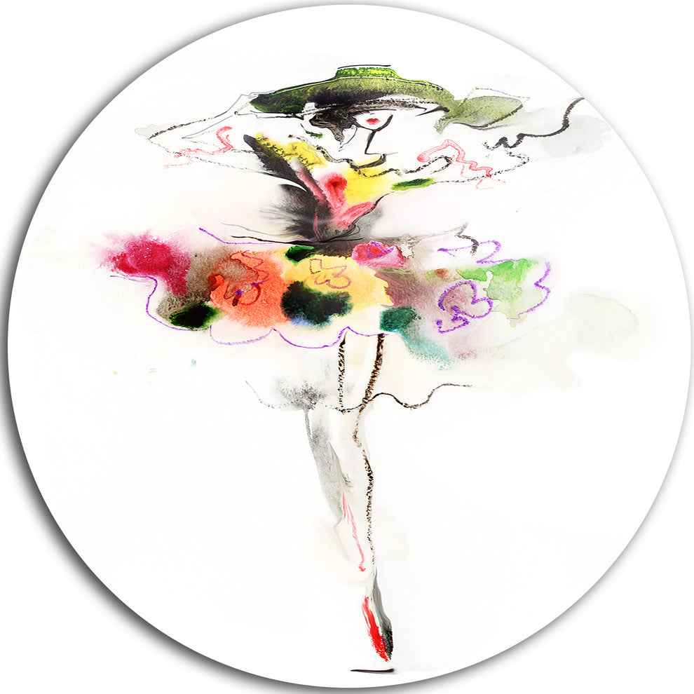Beautiful Fashion Girl, Portrait Round Wall Art, 36"