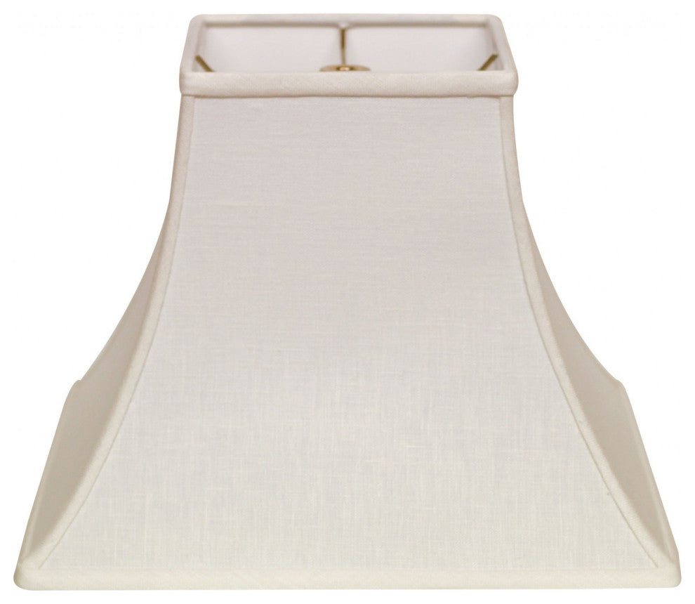 10" White Premium Square Bell Slanted Linen Lampshade