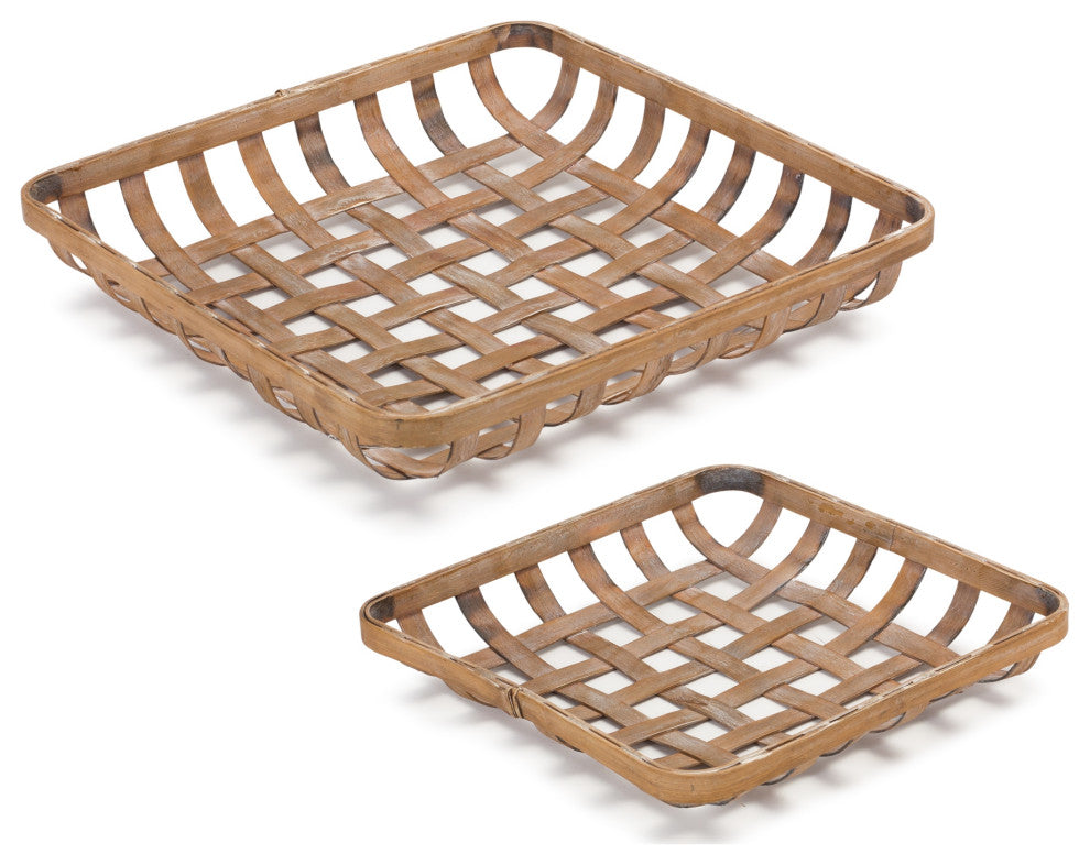 Bamboo Tray, 2-Piece Set