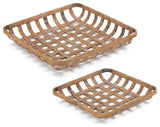 Bamboo Tray, 2-Piece Set