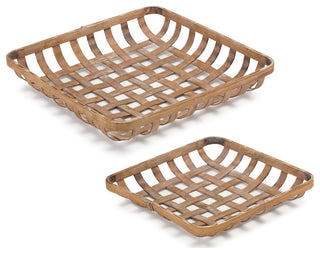 Bamboo Tray, 2-Piece Set