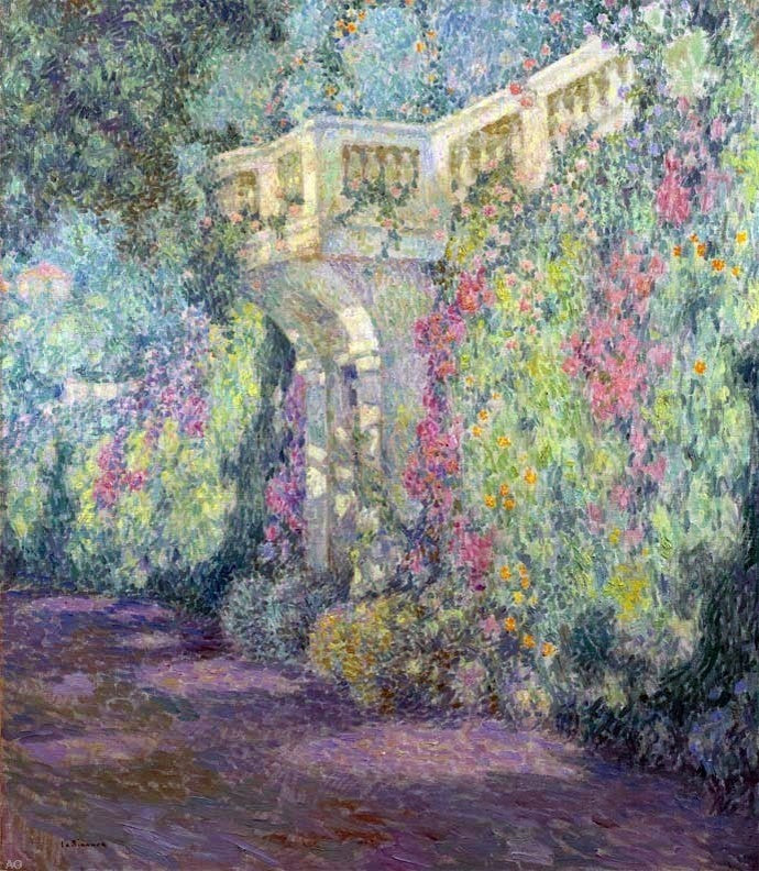Henri Le Sidaner A Balustrade, 20"x25" Gallery Wrapped Canvas Print