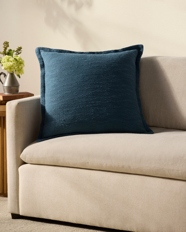 Chris Loves Julia x Loloi Morris Blue 22'' x 22'' Cover With Poly Pillow