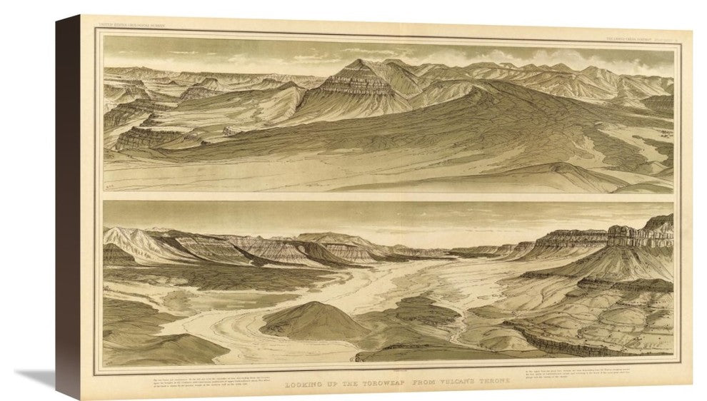 Grand Canyon, Looking Up The Toroweap From Vulcan''s Throne, 1882, 22"x1.5"x14"