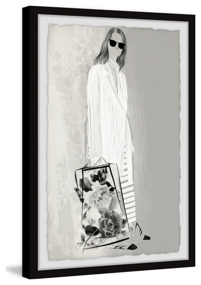 "Striped Maxi Skirt" Framed Painting Print, 12x18