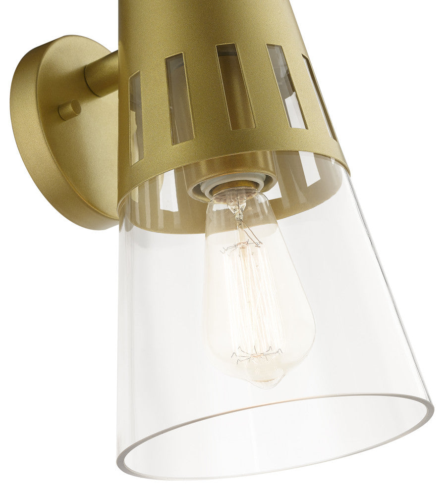 Covington 1-Light Soft Gold Outdoor Medium Wall Lantern
