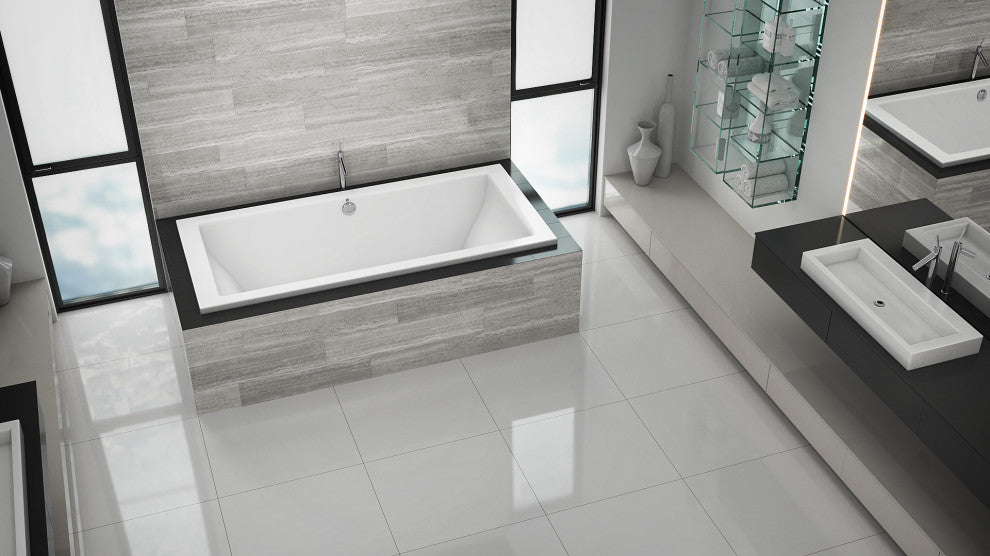Malibu Naples Rectangle Whirlpool Bathtub 72x36x22 Biscuit