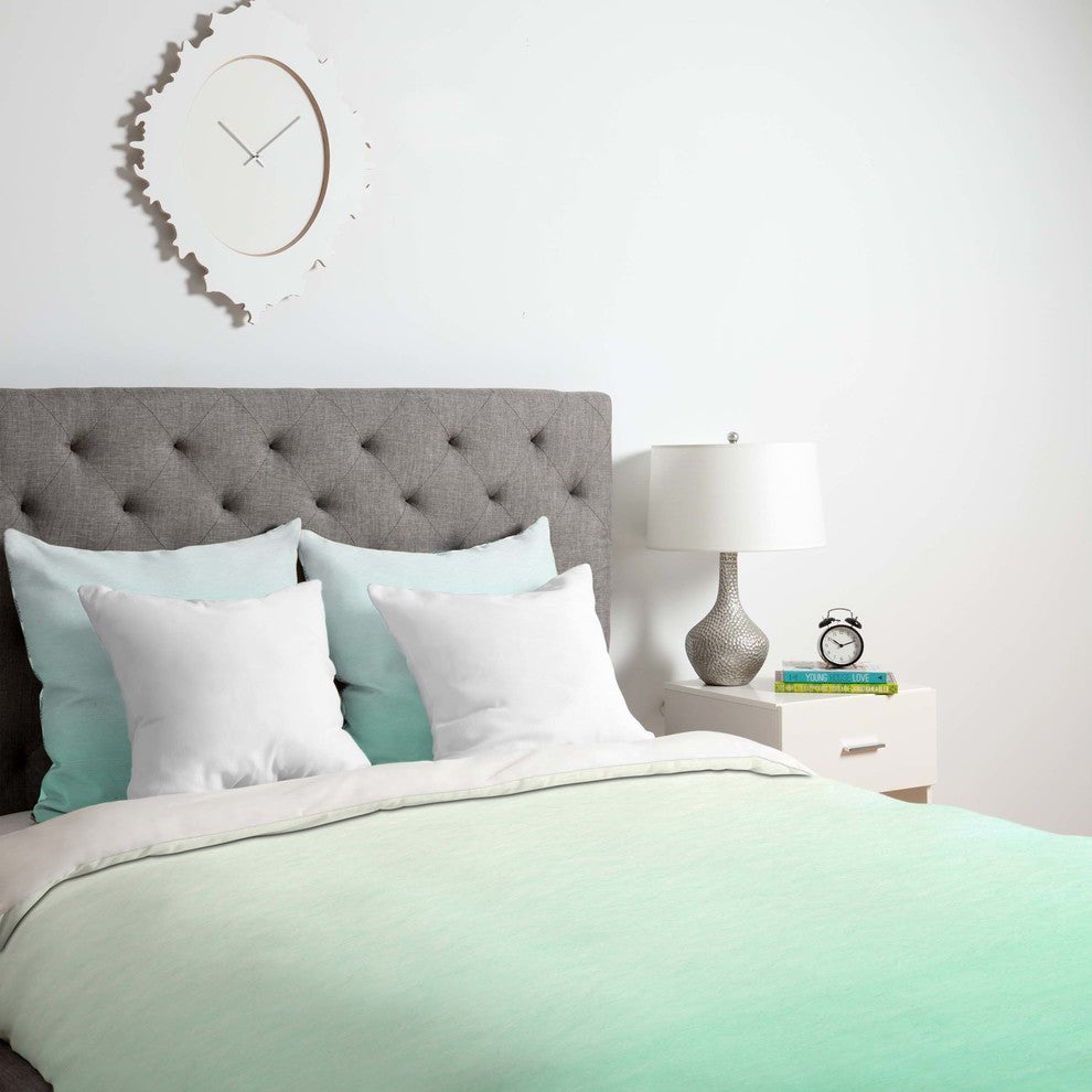 Deny Designs Social Proper Mint Ombre Duvet Cover - Lightweight