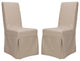Safavieh Adrianna 19''''H Linen Slipcover Chairs, Set of 2, Ecru