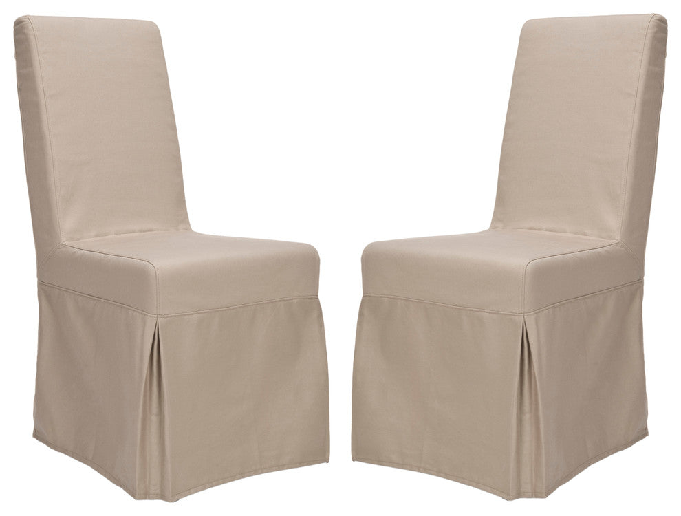 Safavieh Adrianna 19''''H Linen Slipcover Chairs, Set of 2, Ecru