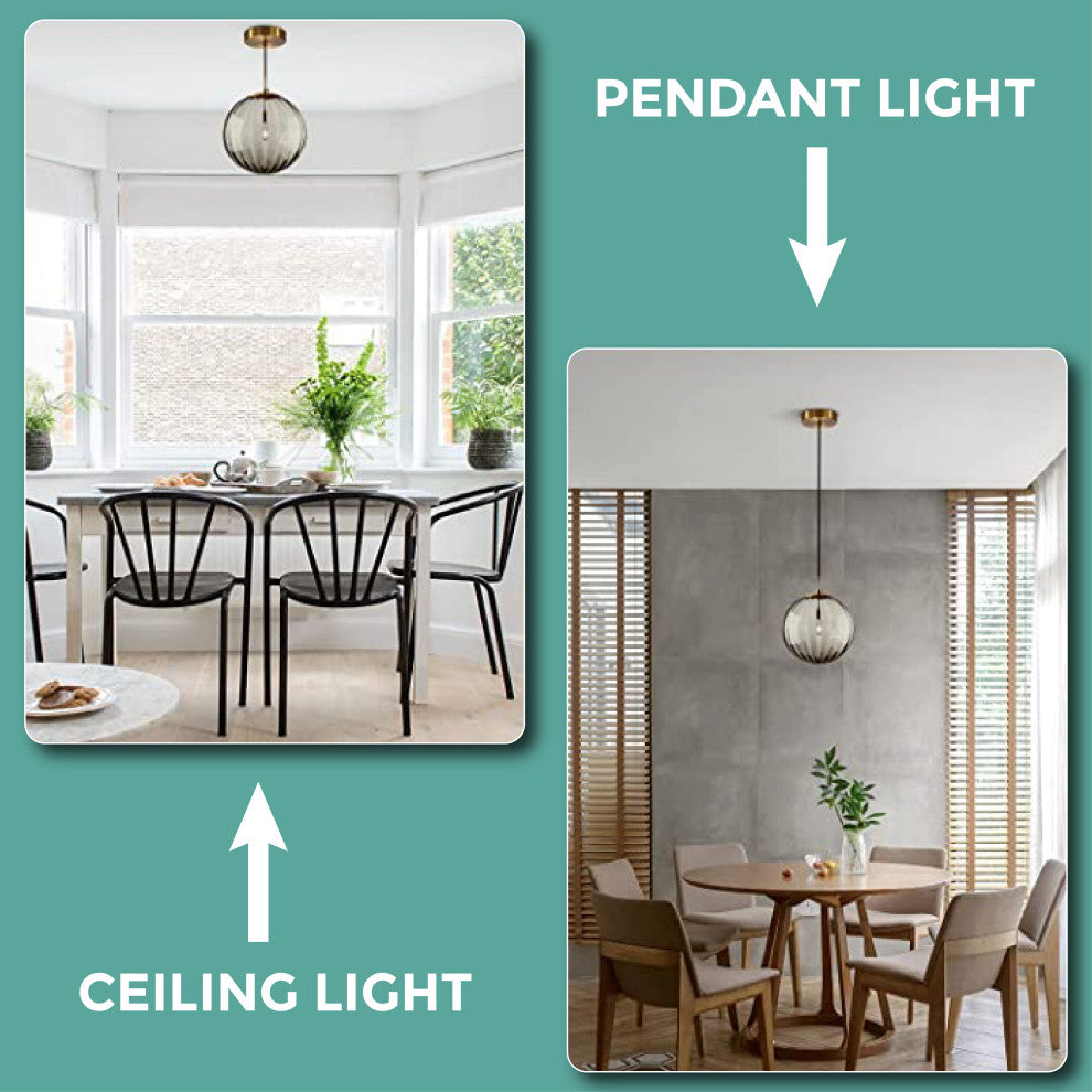 Smoke Gray kitchen light fixtures Glass pendant light Single Globe Chandelier