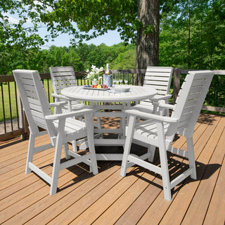 Weatherly 5-Piece Round Dining Set, White