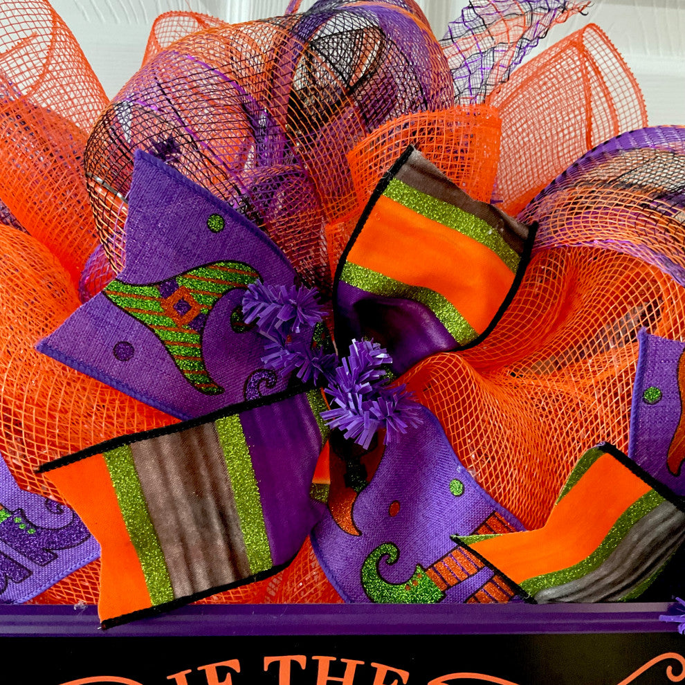 If The Broom Fits Fly It Halloween Handmade Wreath
