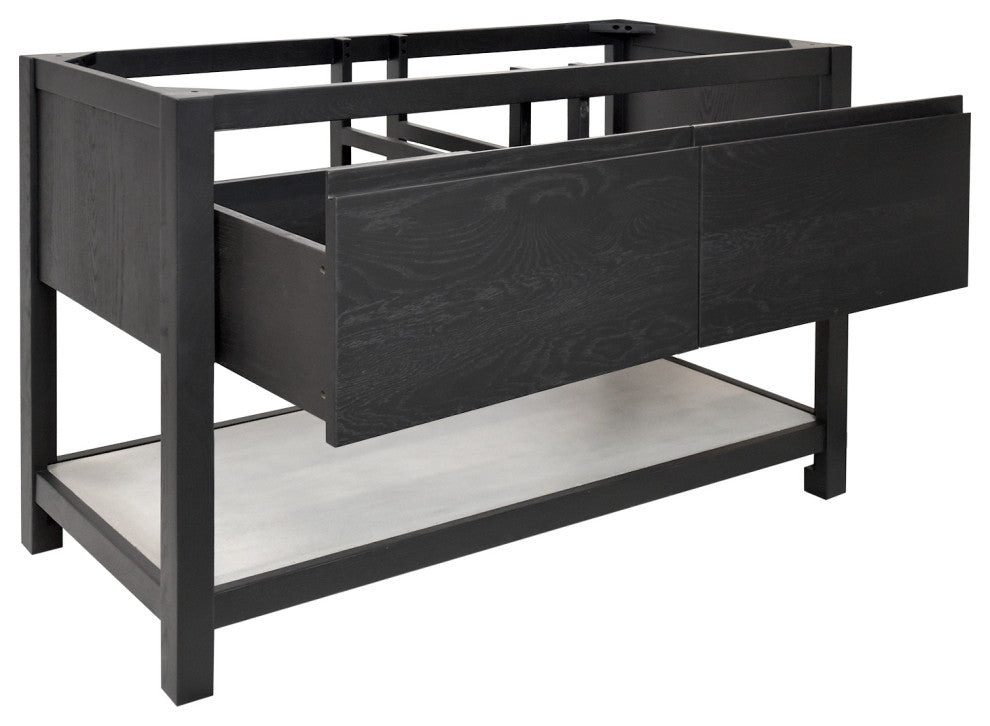 Solace Vanity Set with Palomar Vanity Top and Sink, Ash, Midnight Oak, 48"
