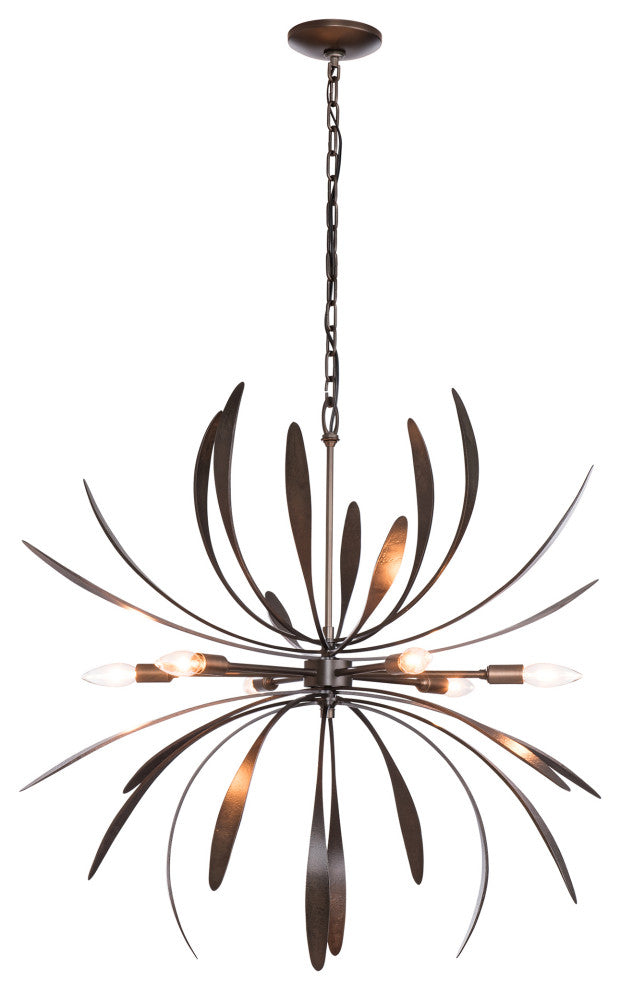 Dahlia Chandelier, Dark Smoke Finish