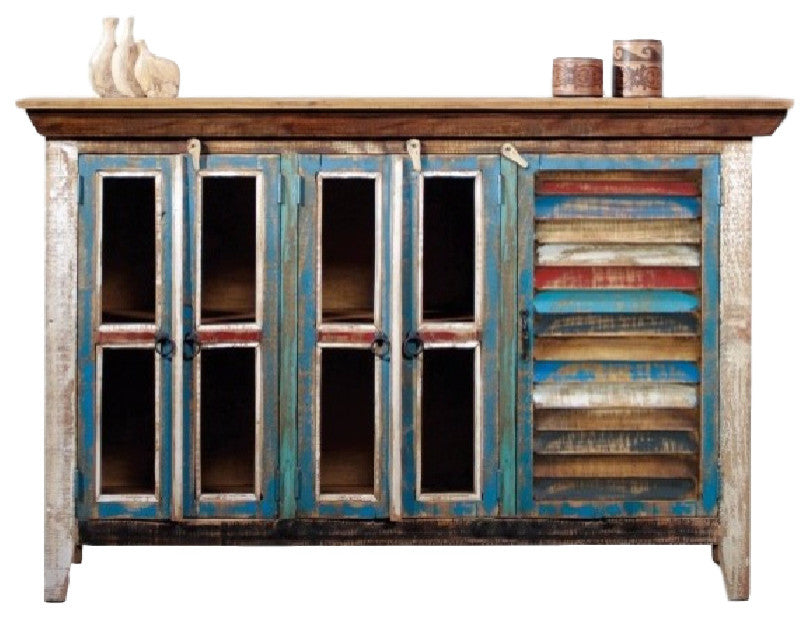 La Boca Solid Wood Curio Cabinet, TV Credenza