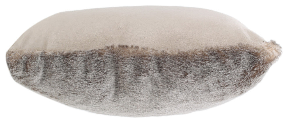 GDF Studio Elise Modern Glam Faux Fur Throw Pillow, Light Brown, 2