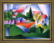 Morton Livingston Schamberg Landscape - 21" x 28" Framed Premium Canvas Print