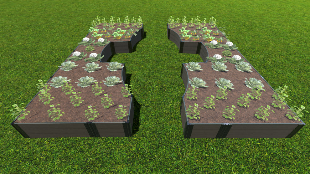 Weathered Wood Walk-Through Inner Roboto 14'x16'x22" Raised Garden Bed